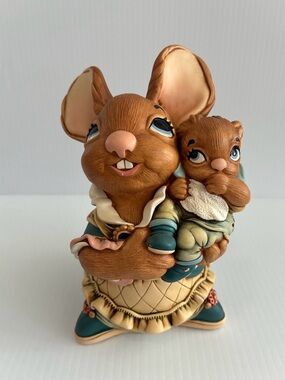 Vintage PENDELFIN Mom & Baby Rabbit Hand Painted Made in England Collectible